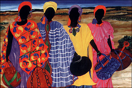 4 Brightly Clothed Women